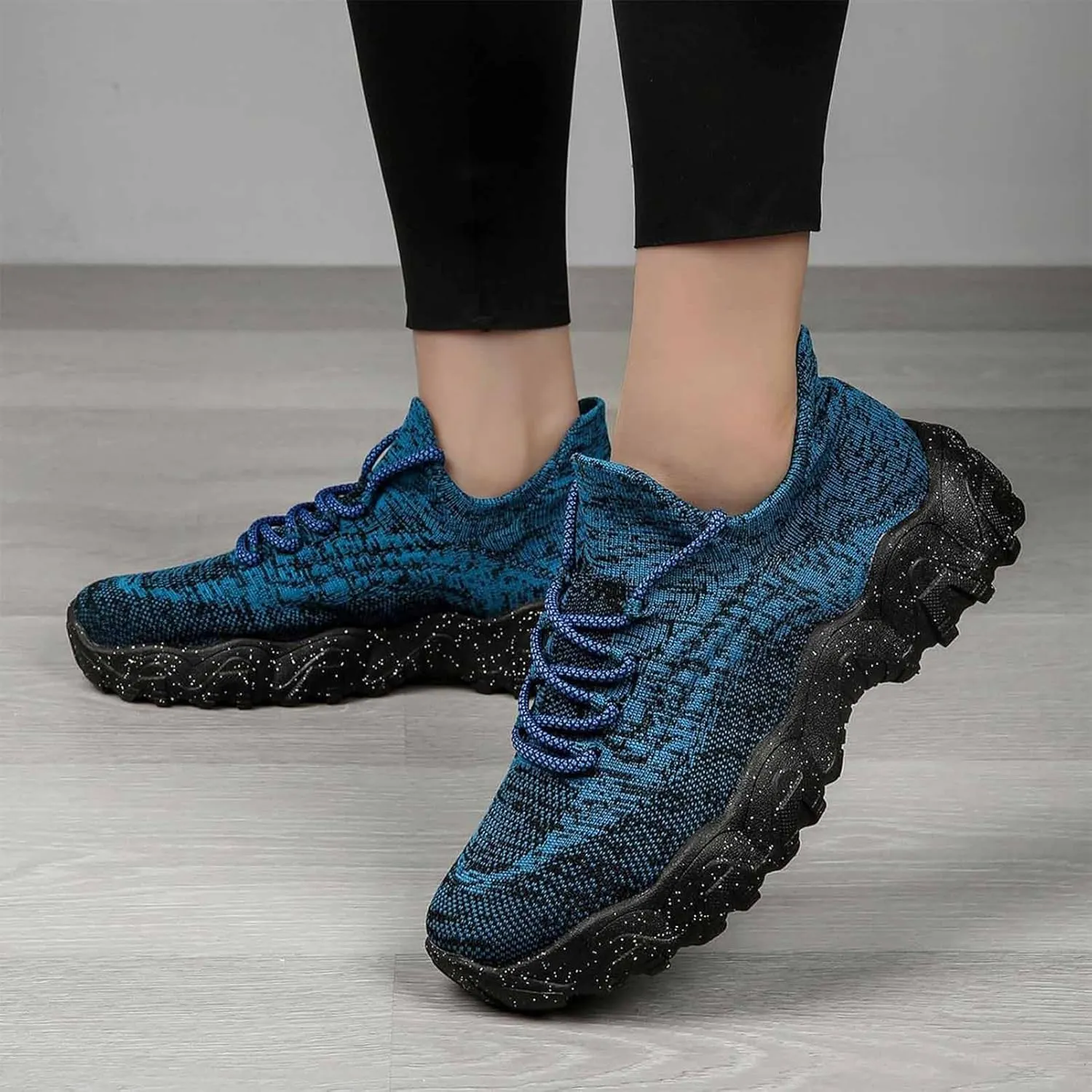 2024 Summer Lace Up Low Top Slip On Sneakers, Lightweight Mesh Running Shoes, Women's Comfortable Breathable Knitted Sneakers