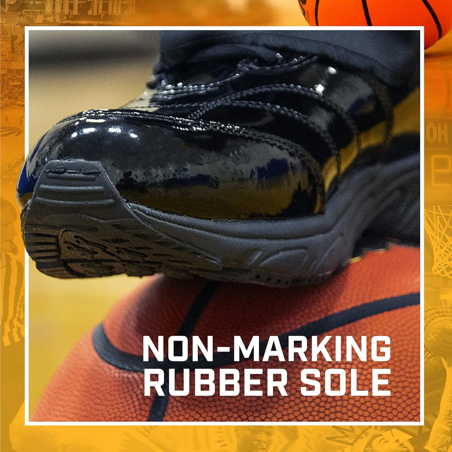 3N2 Reaction Basketball Black Referee Shoes for Men - Full Grip Leather Sneakers with Tractional Sole, Width D & EE