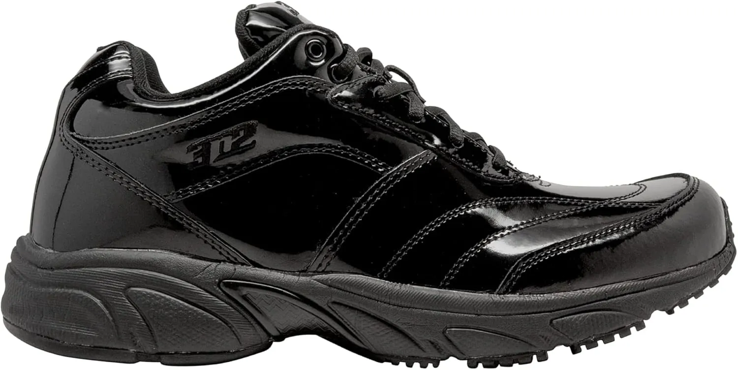 3N2 Reaction Basketball Black Referee Shoes for Men - Full Grip Leather Sneakers with Tractional Sole, Width D & EE