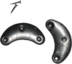 6 Pair of Eagle Brand Size 3XL Metal Heel Plates & Nails, for Shoes and Boots
