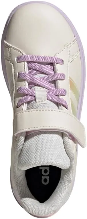 adidas Unisex-Child Grand Court 2.0 Elastic Lace Sneaker