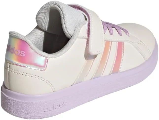 adidas Unisex-Child Grand Court 2.0 Elastic Lace Sneaker