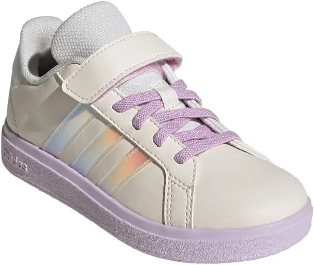 adidas Unisex-Child Grand Court 2.0 Elastic Lace Sneaker