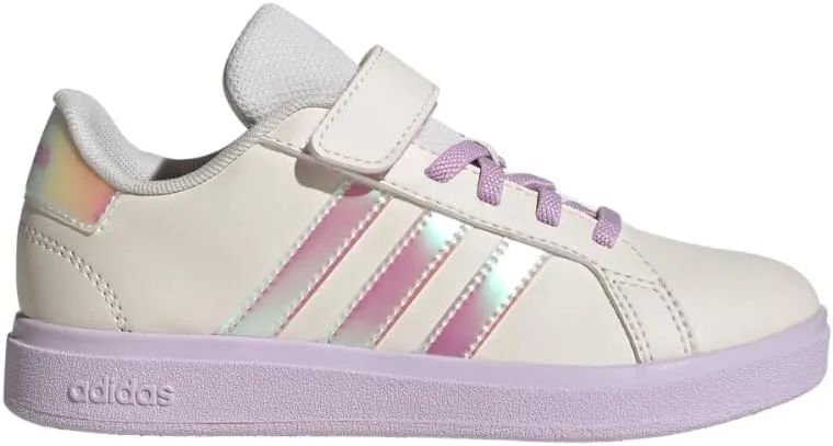 adidas Unisex-Child Grand Court 2.0 Elastic Lace Sneaker