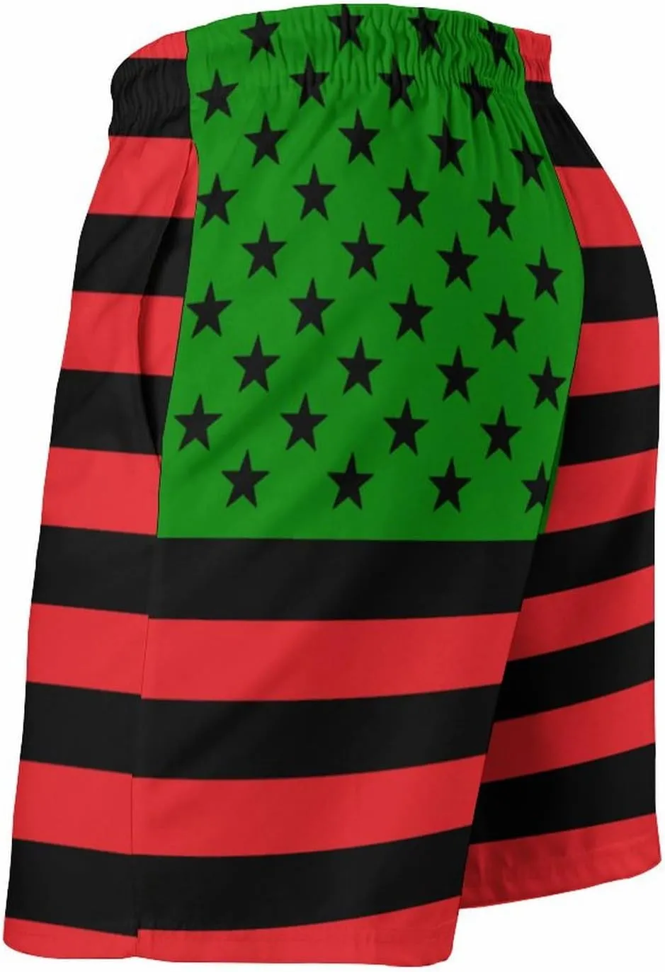 African USA Flag Mens Swim Trunks with Mesh Liner Quick Dry Beach Shorts Funny Swimwear with Pockets