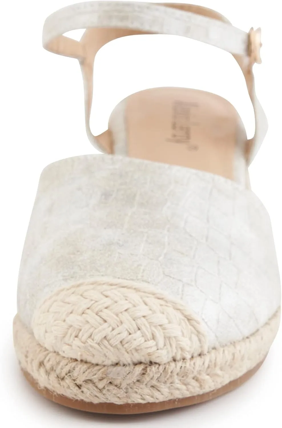 Alexis Leroy Women's Closed Toe Buckle Strap Slingback Espadrilles Wedge Sandals