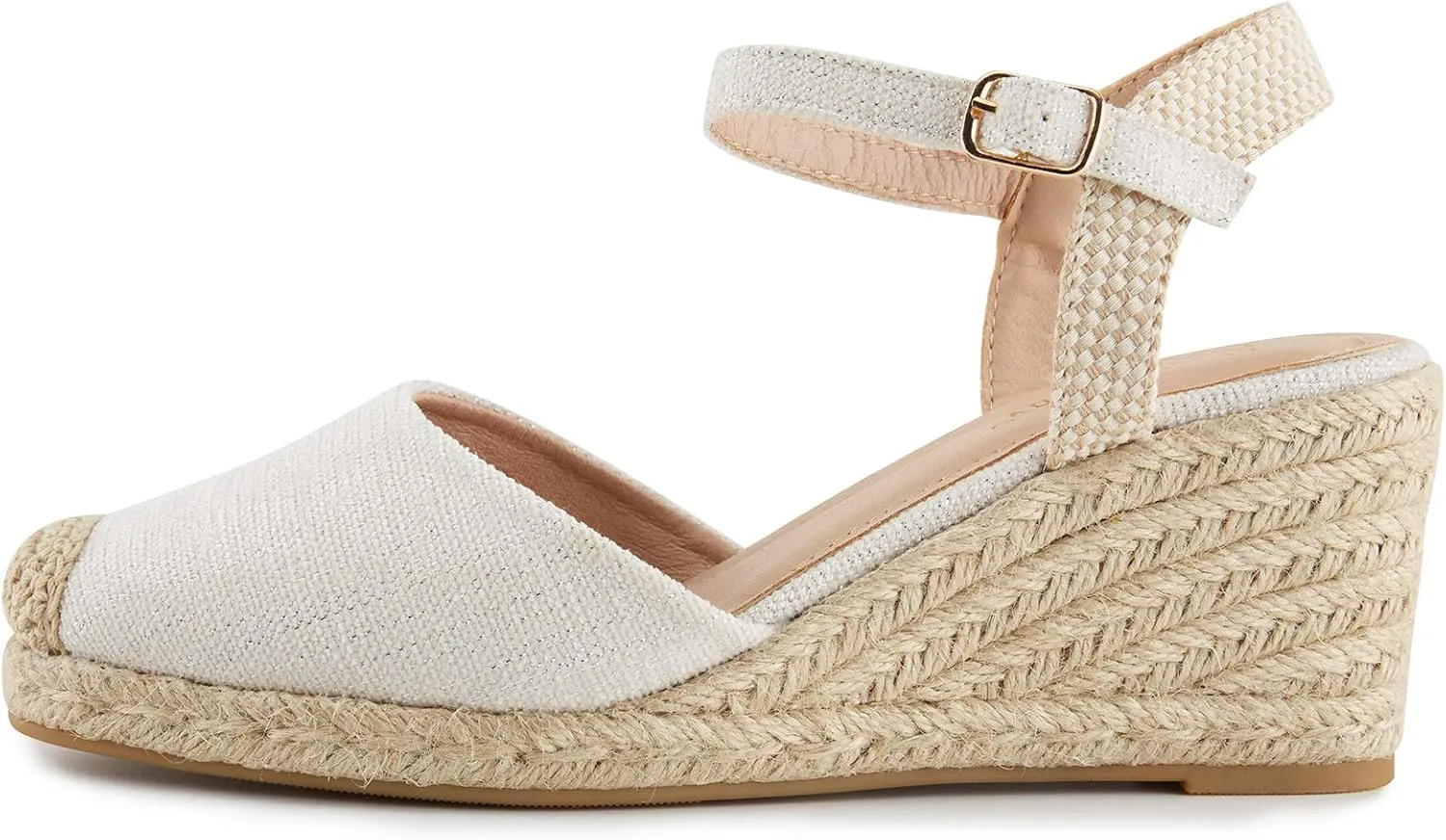 Alexis Leroy Women’s Embroidered Closed Toe Buckle Strap Espadrilles Wedge Sandals