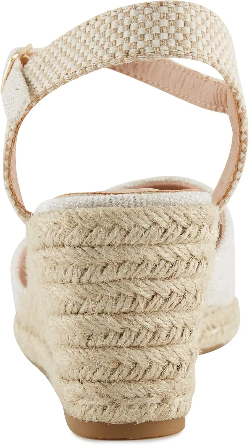 Alexis Leroy Women’s Embroidered Closed Toe Buckle Strap Espadrilles Wedge Sandals