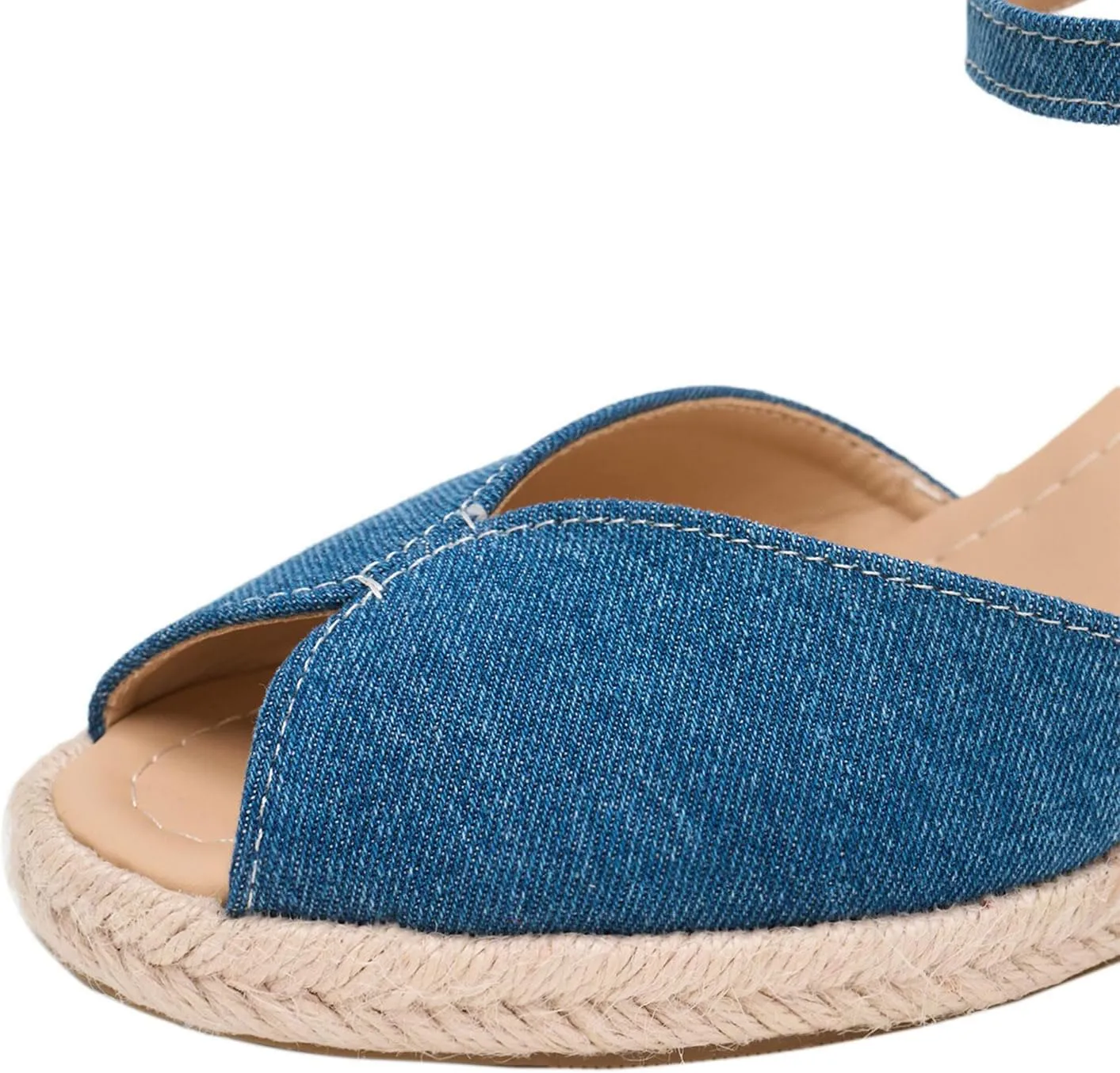 Alexis Leroy Women's Open Toe Comfortable Ankle Strap Espadrilles Wedge Sandals