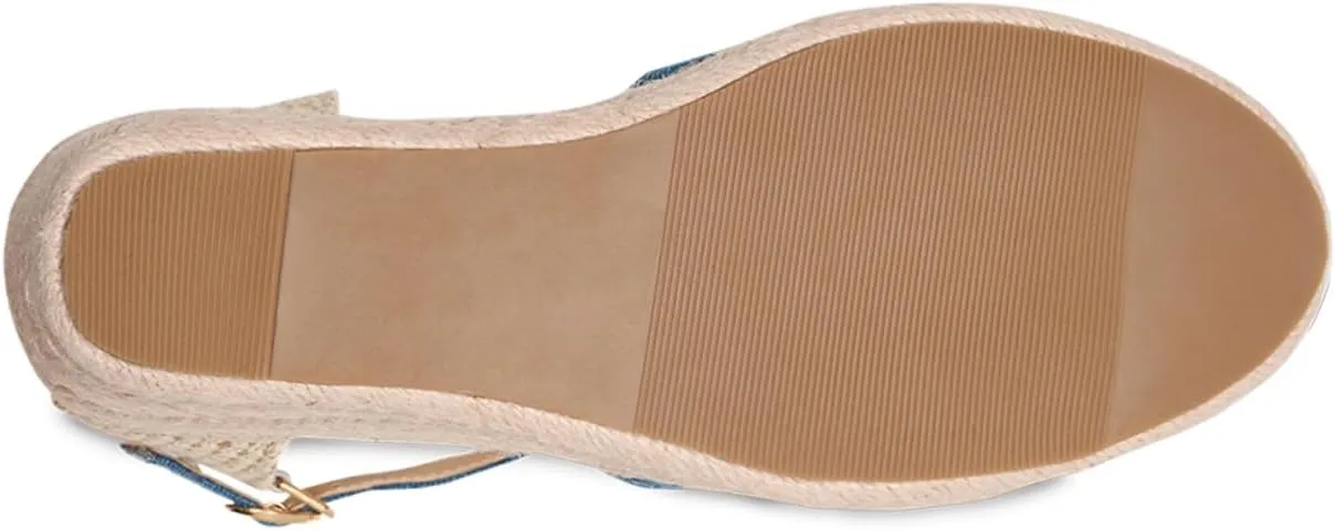 Alexis Leroy Women's Open Toe Comfortable Ankle Strap Espadrilles Wedge Sandals