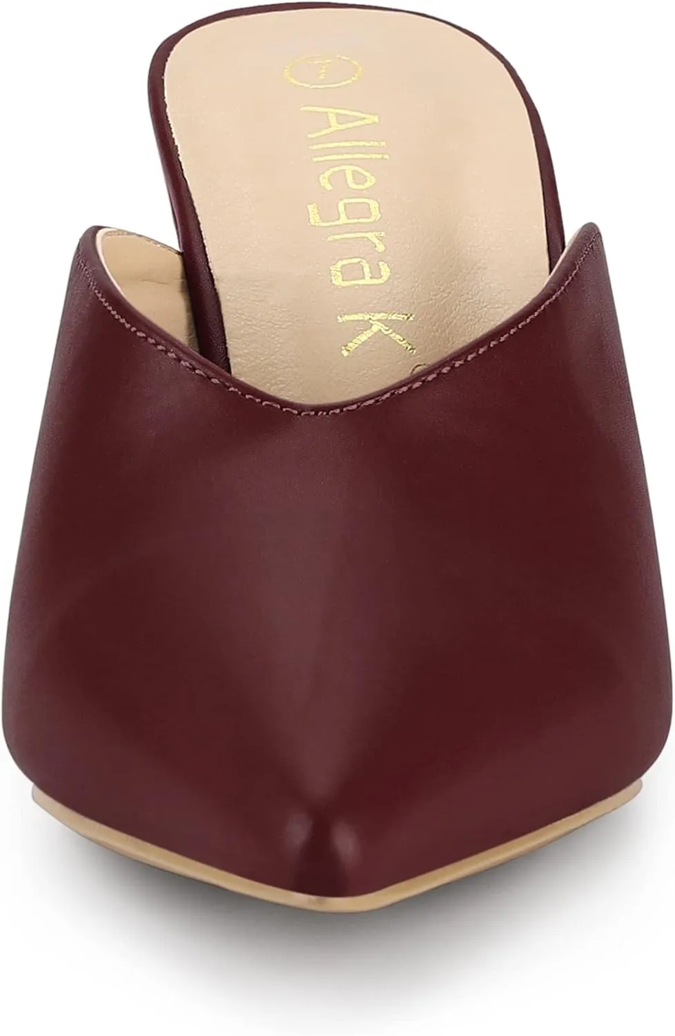 Allegra K Women's Pointed Toe Chunky Heels Slides Mules