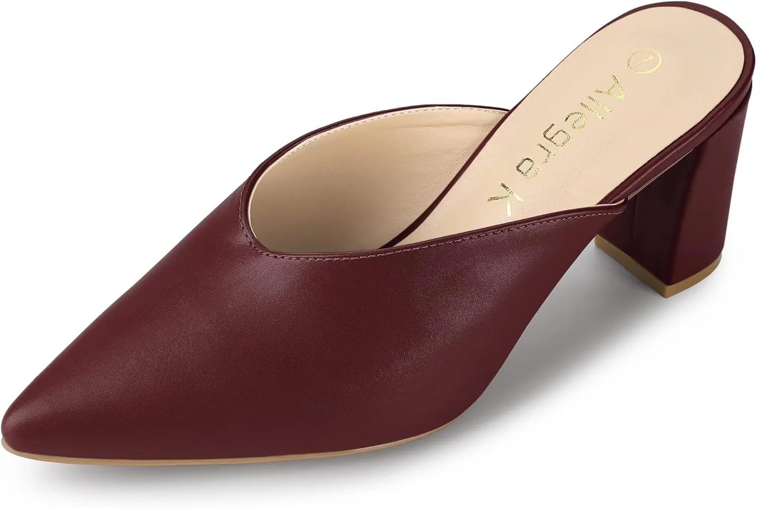 Allegra K Women's Pointed Toe Chunky Heels Slides Mules