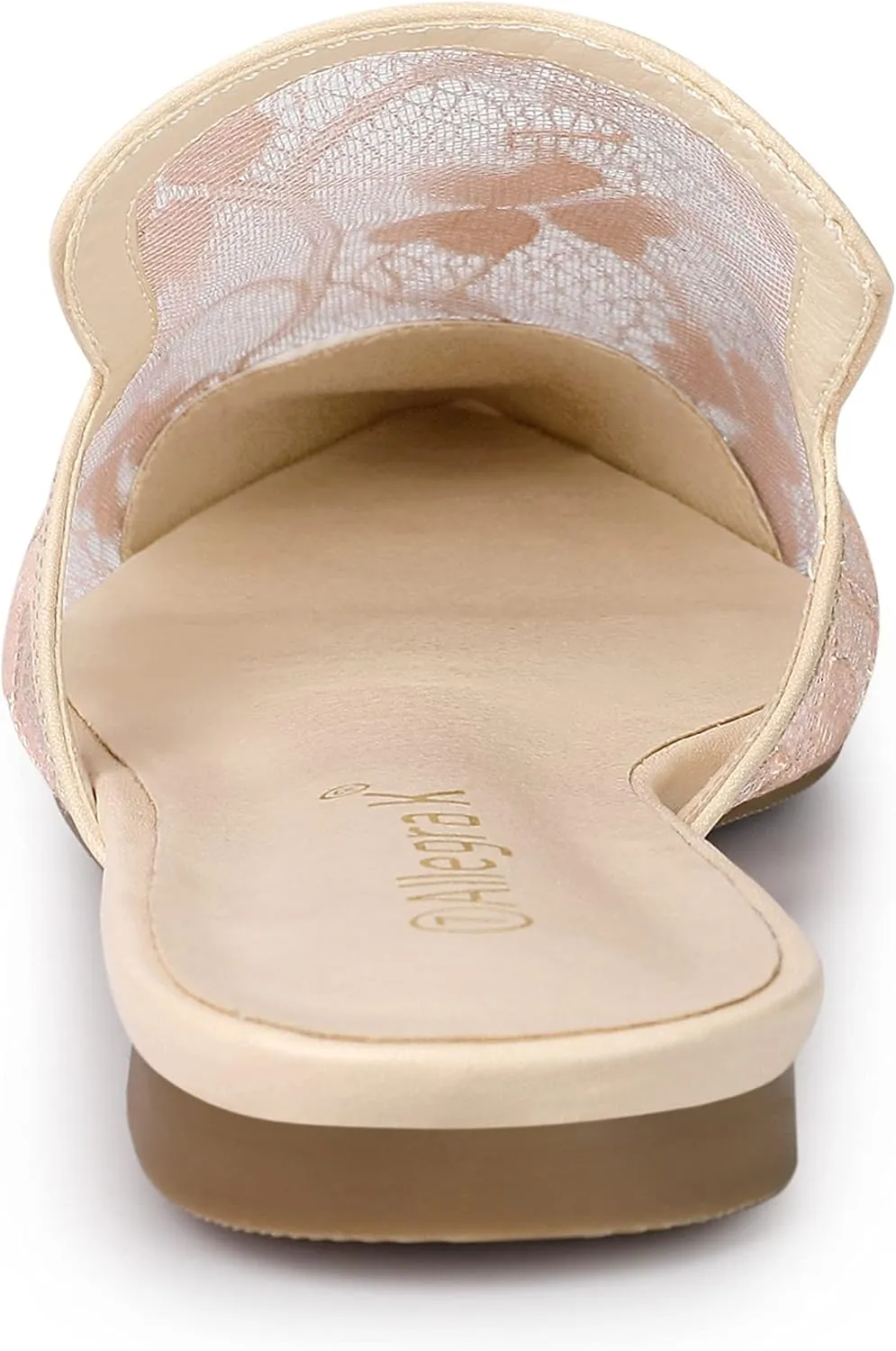 Allegra K Women's Pointed Toe Floral Embroidery Flats Mules