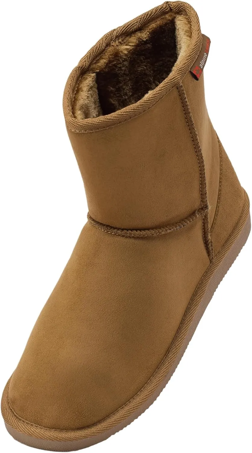 Alpine Swiss Laura Women’s Short Winter Boots Faux Suede Sherpa Lined Warm & Comfortable with Anti-Slip Sole