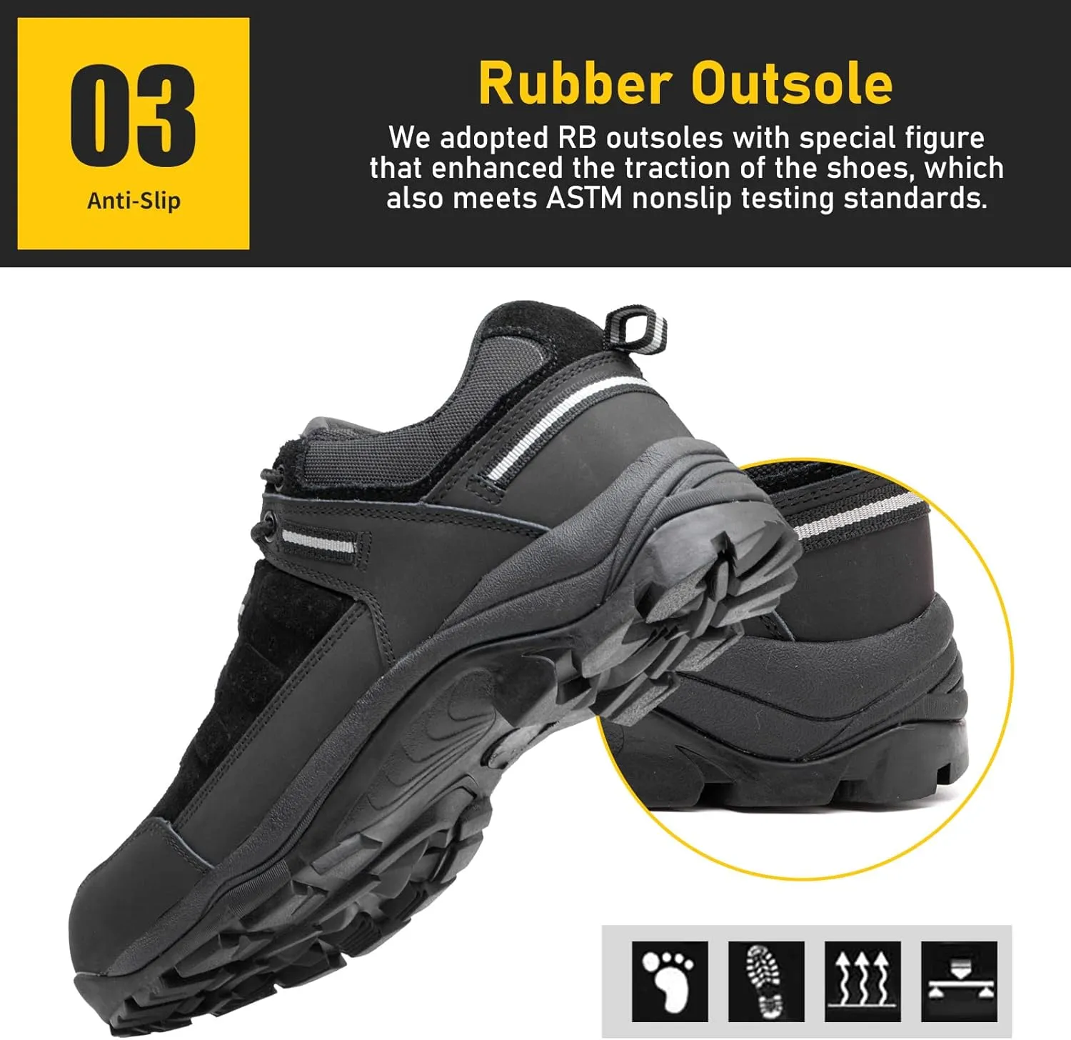 ANGRYRAM Brown Steel Toe Work Shoes for Men Women, Lightweight, Breathable, Slip Resistant, Puncture Proof, Comfortable, Ideal for Construction Industry