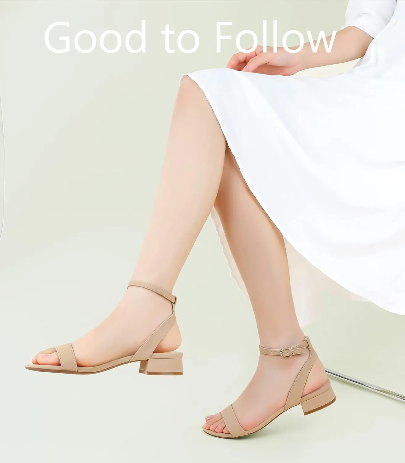 Ankis Black Nude White Red Women Sandals Comfortable Walking Strappy Open Toe Sandals for Women Dressy Summer 1 Inch Low block Heel Flat Adjustable Ankle Strap Wide Available Shoes 2024