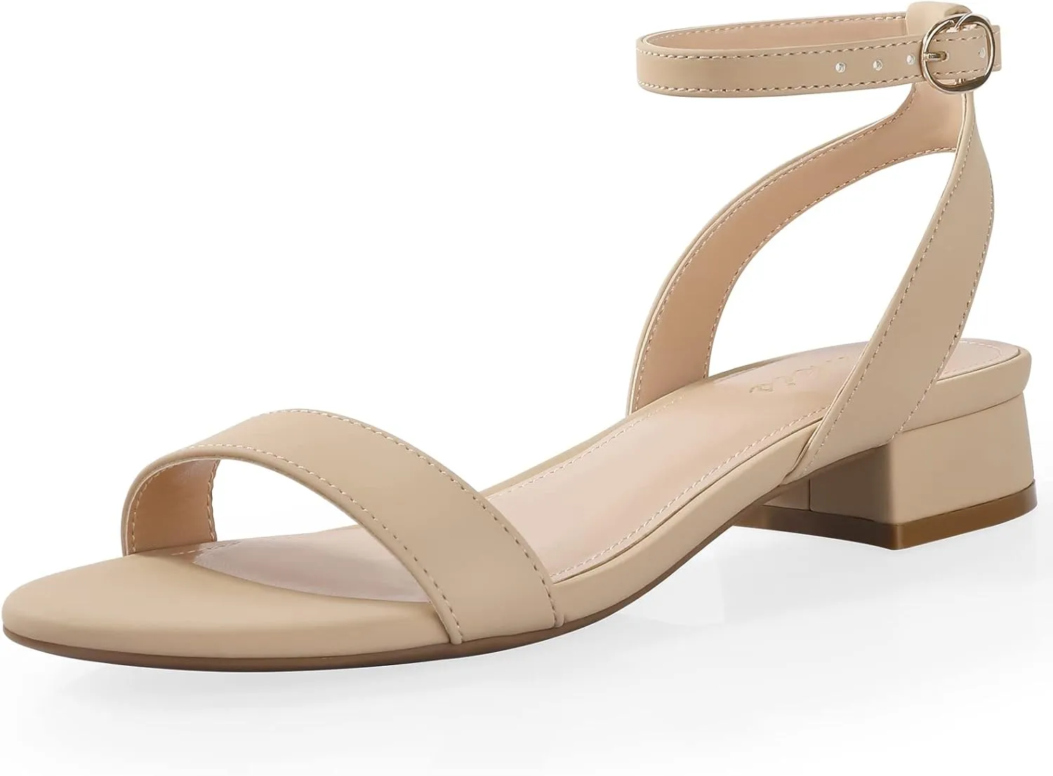 Ankis Black Nude White Red Women Sandals Comfortable Walking Strappy Open Toe Sandals for Women Dressy Summer 1 Inch Low block Heel Flat Adjustable Ankle Strap Wide Available Shoes 2024