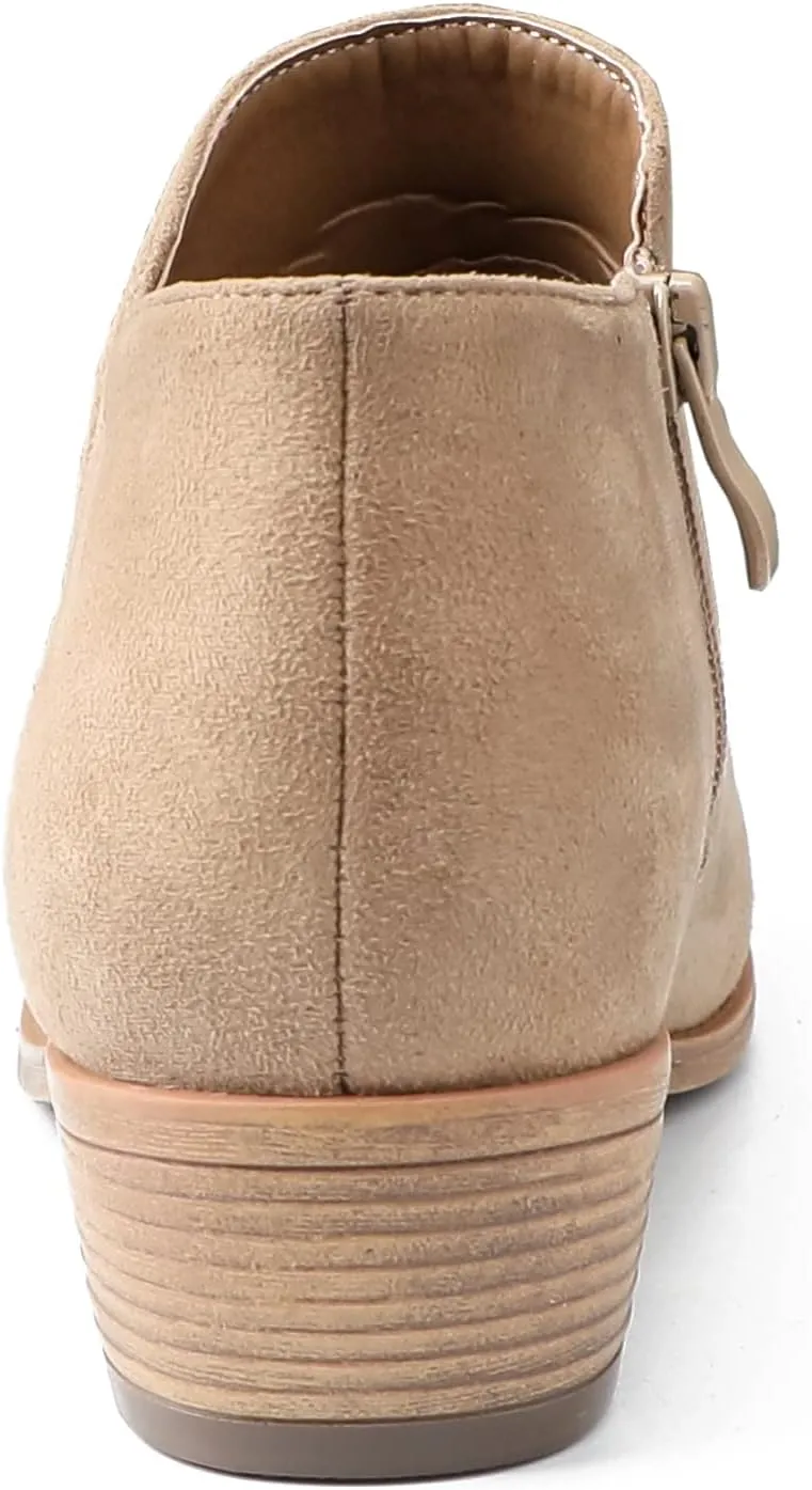Ankle Boots for Women.Women's Low Heeled Booties.Fashion Thick Heel Design