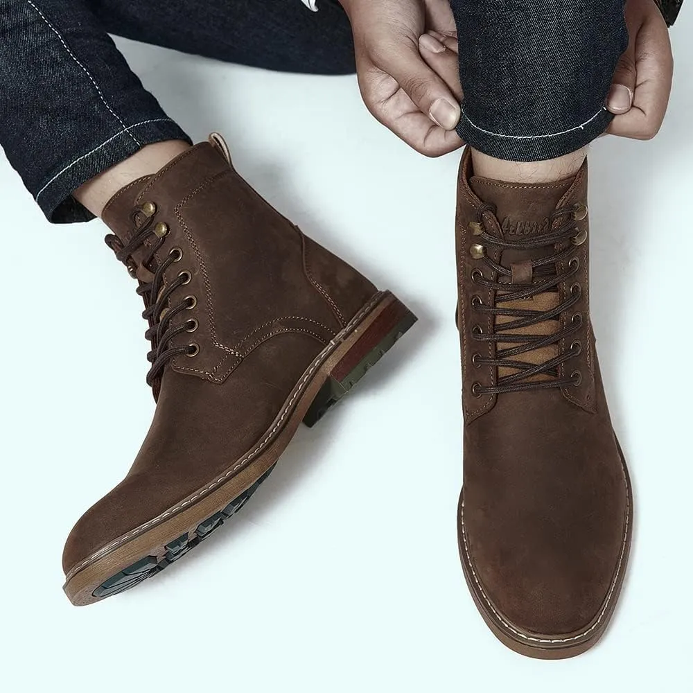 Arkbird Men's Motocycle Combat Boots, Comfortable Stylish Lace Up Fashion Casual Boot For Men