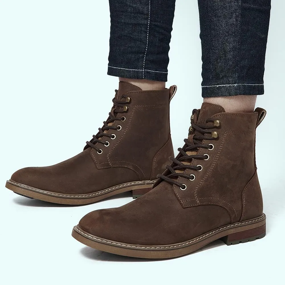 Arkbird Men's Motocycle Combat Boots, Comfortable Stylish Lace Up Fashion Casual Boot For Men