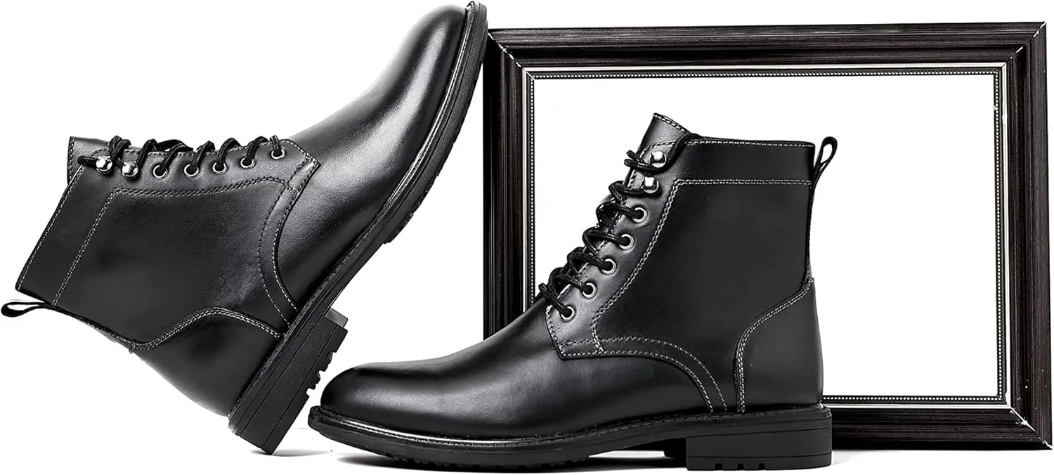 Arkbird Men's Motocycle Combat Boots, Comfortable Stylish Lace Up Fashion Casual Boot For Men