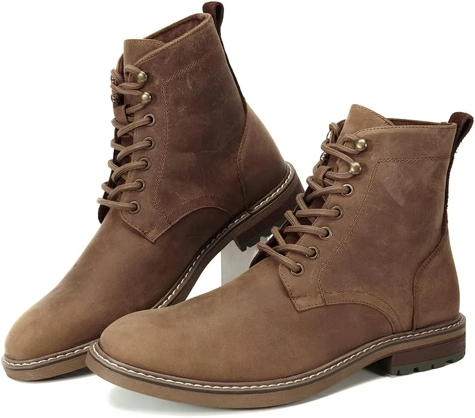 Arkbird Men's Motocycle Combat Boots, Comfortable Stylish Lace Up Fashion Casual Boot For Men