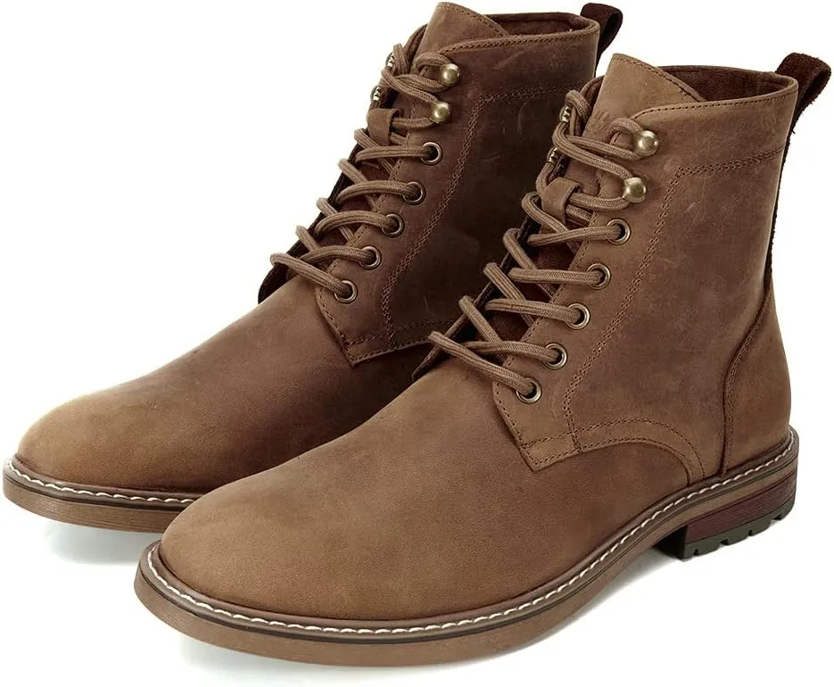 Arkbird Men's Motocycle Combat Boots, Comfortable Stylish Lace Up Fashion Casual Boot For Men