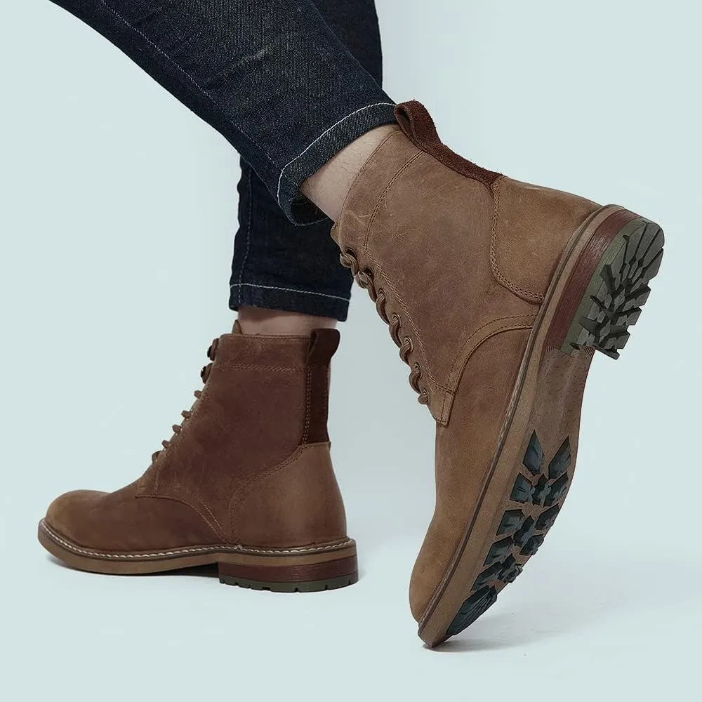 Arkbird Men's Motocycle Combat Boots, Comfortable Stylish Lace Up Fashion Casual Boot For Men