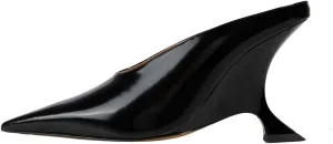 Arqa Metallic Leather Heeled Mules for Women Pointed Toe Wedge Heel Slide Sandals Slip-on Mule Heels Dressy Pumps