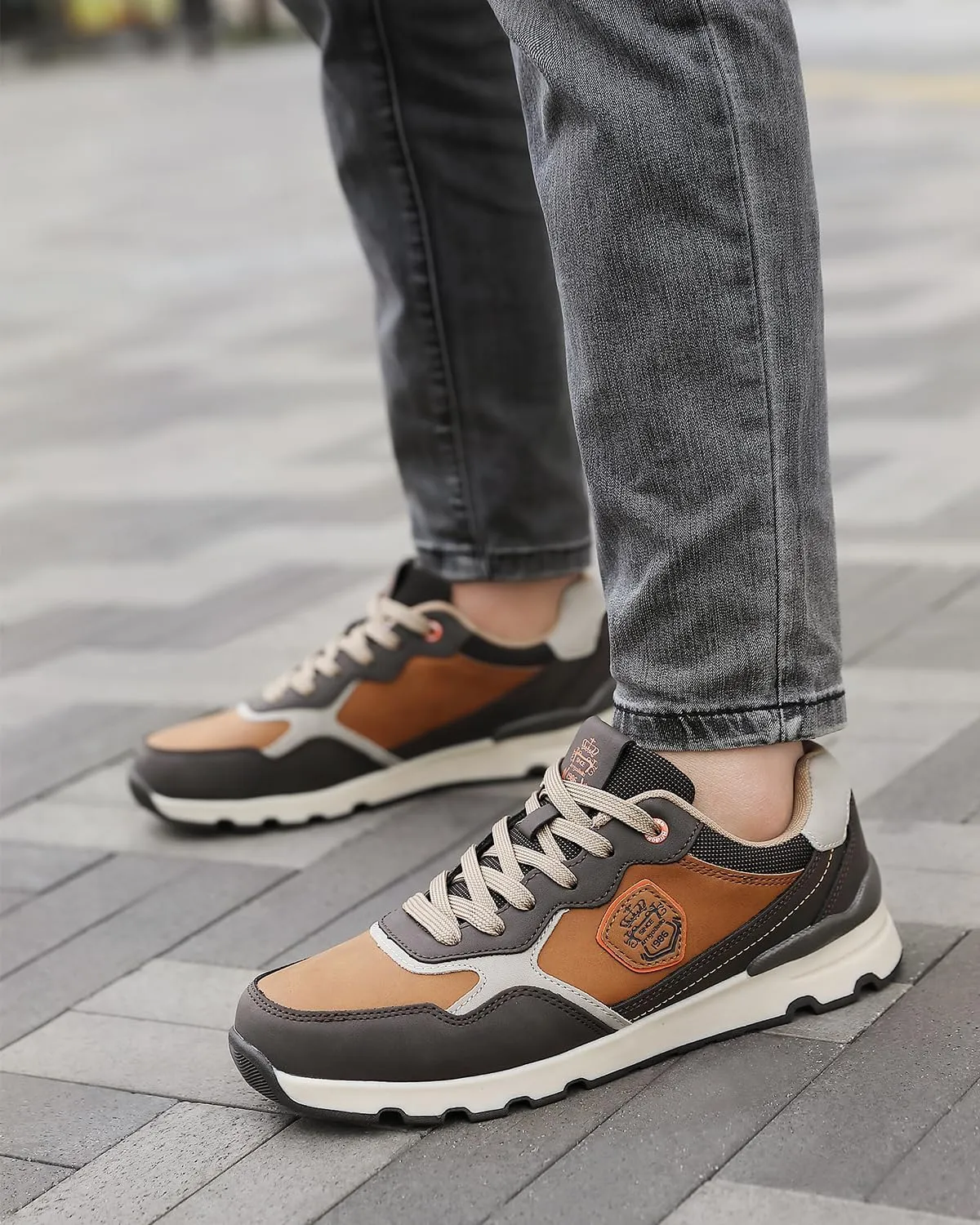 ARRIGO BELLO Men Shoes Casual Sneakers Fashion Low-Top Leather Non-Slip Walking Trainers Size 8-12