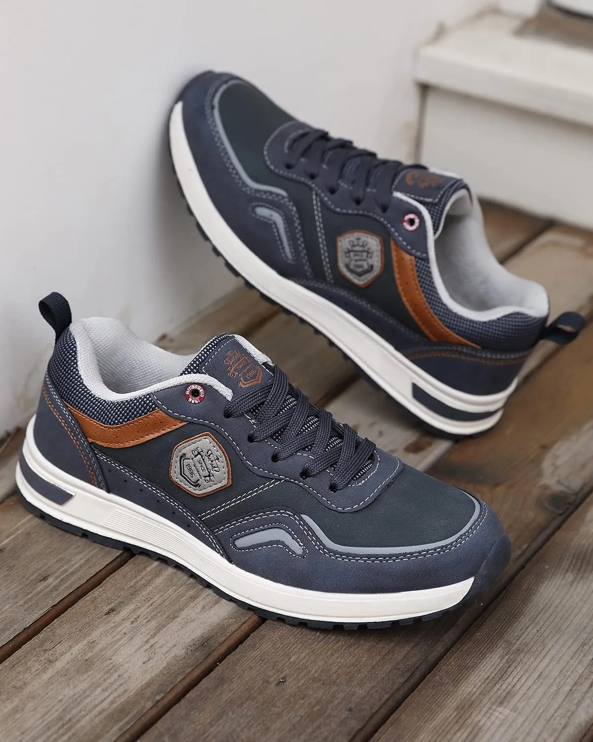 ARRIGO BELLO Men Shoes Casual Sneakers Fashion Low-Top Leather Non-Slip Walking Trainers Size 8-12