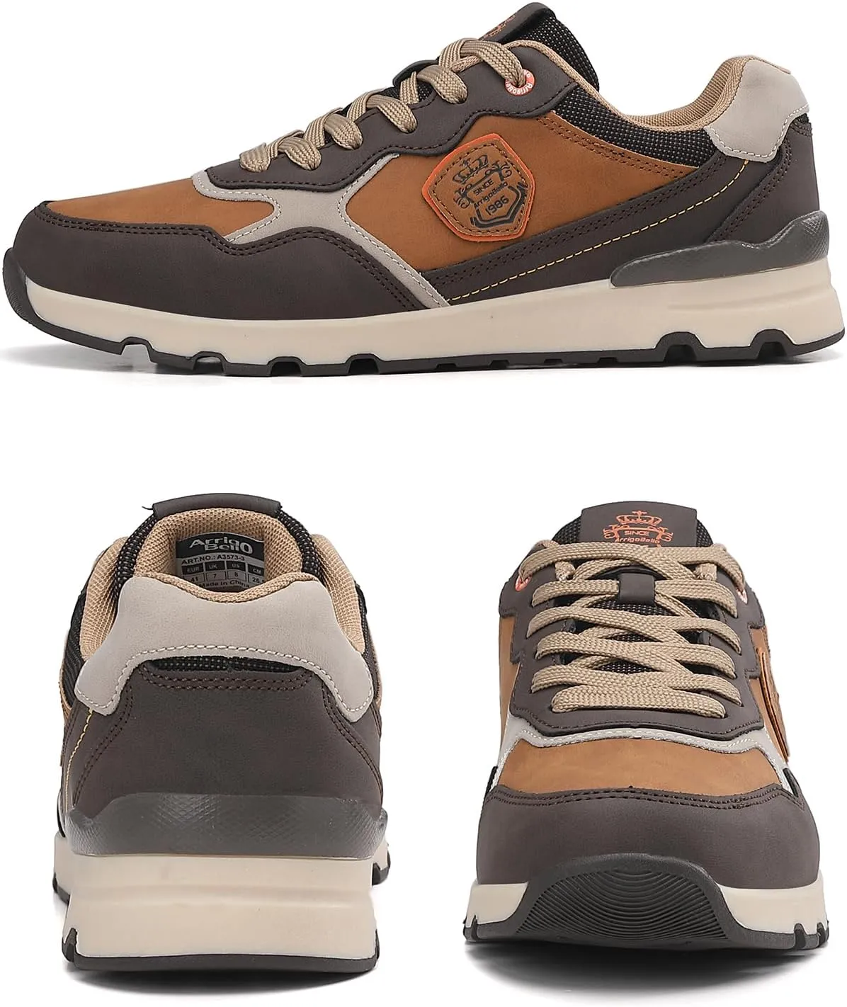 ARRIGO BELLO Men Shoes Casual Sneakers Fashion Low-Top Leather Non-Slip Walking Trainers Size 8-12