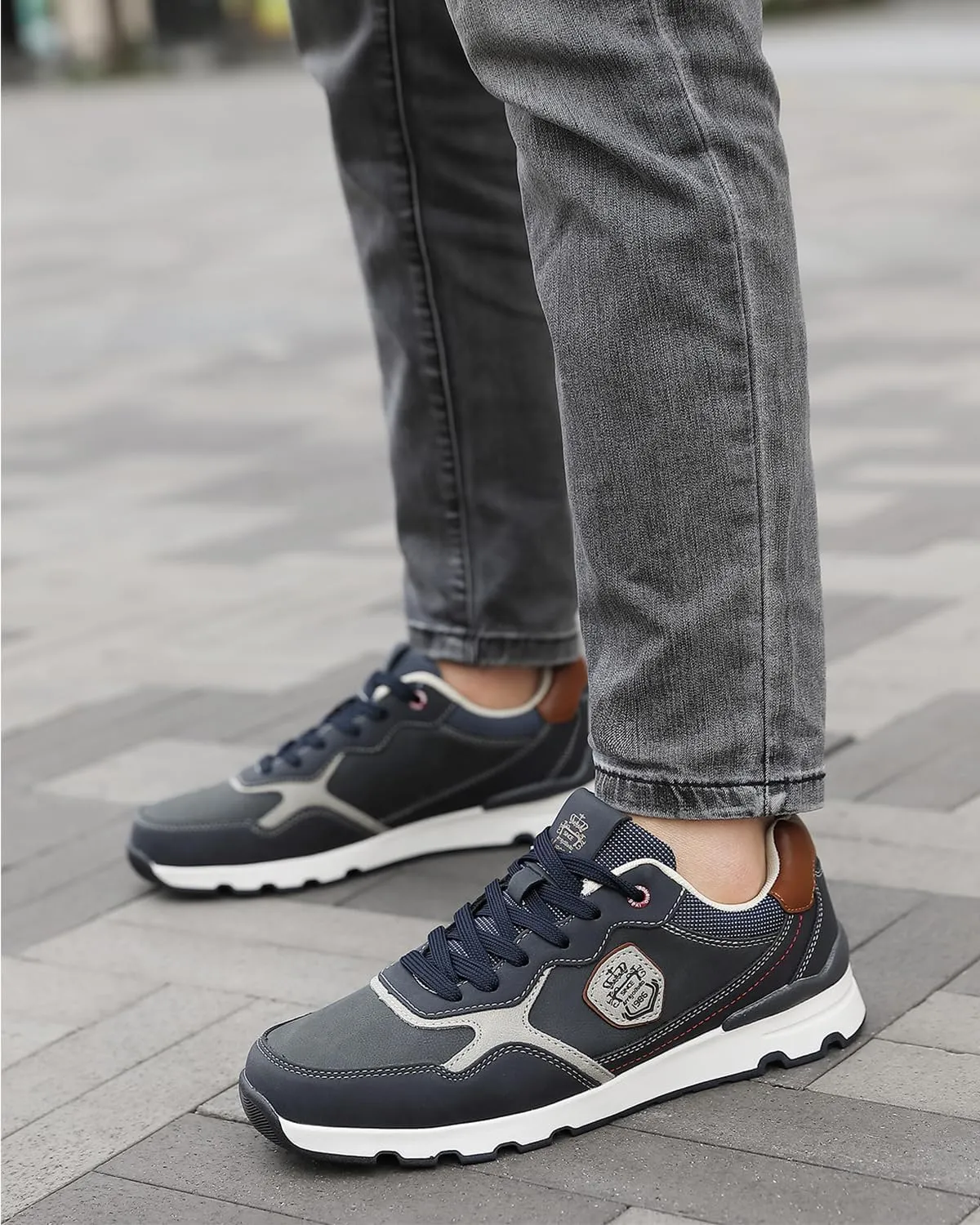ARRIGO BELLO Men Shoes Casual Sneakers Fashion Low-Top Leather Non-Slip Walking Trainers Size 8-12