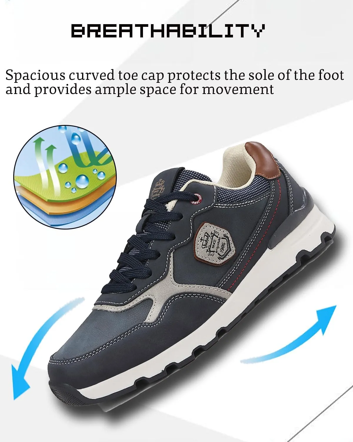 ARRIGO BELLO Men Shoes Casual Sneakers Fashion Low-Top Leather Non-Slip Walking Trainers Size 8-12