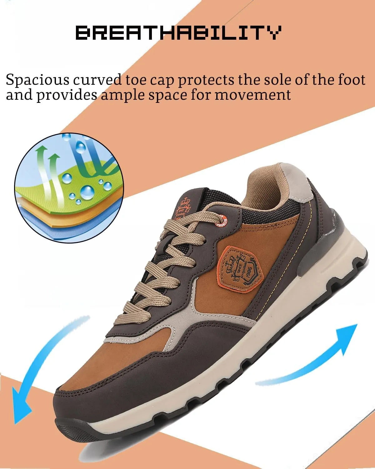ARRIGO BELLO Men Shoes Casual Sneakers Fashion Low-Top Leather Non-Slip Walking Trainers Size 8-12