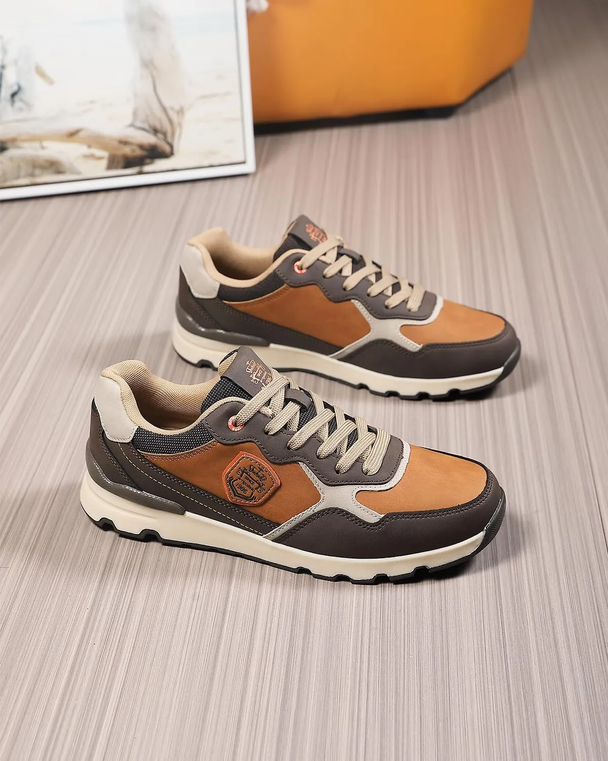 ARRIGO BELLO Men Shoes Casual Sneakers Fashion Low-Top Leather Non-Slip Walking Trainers Size 8-12