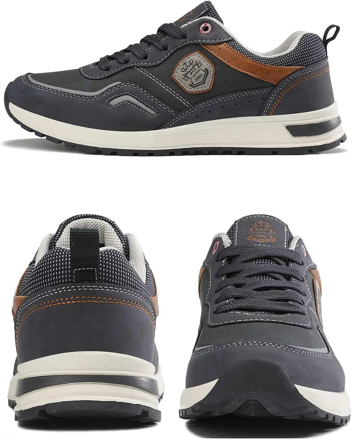 ARRIGO BELLO Men Shoes Casual Sneakers Fashion Low-Top Leather Non-Slip Walking Trainers Size 8-12