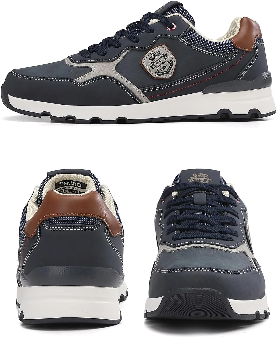 ARRIGO BELLO Men Shoes Casual Sneakers Fashion Low-Top Leather Non-Slip Walking Trainers Size 8-12