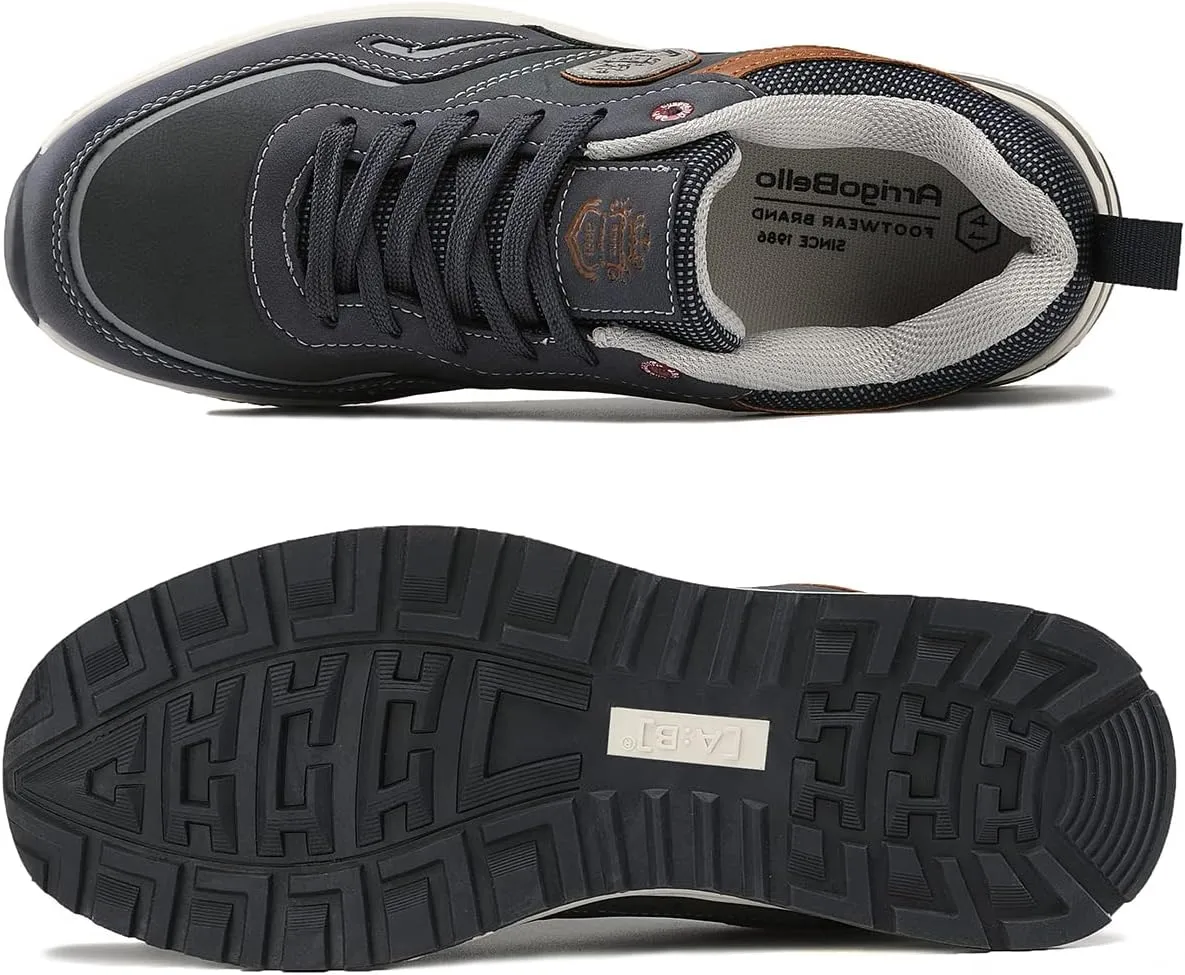 ARRIGO BELLO Men Shoes Casual Sneakers Fashion Low-Top Leather Non-Slip Walking Trainers Size 8-12
