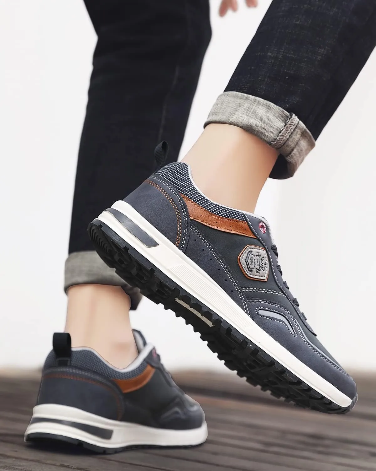 ARRIGO BELLO Men Shoes Casual Sneakers Fashion Low-Top Leather Non-Slip Walking Trainers Size 8-12