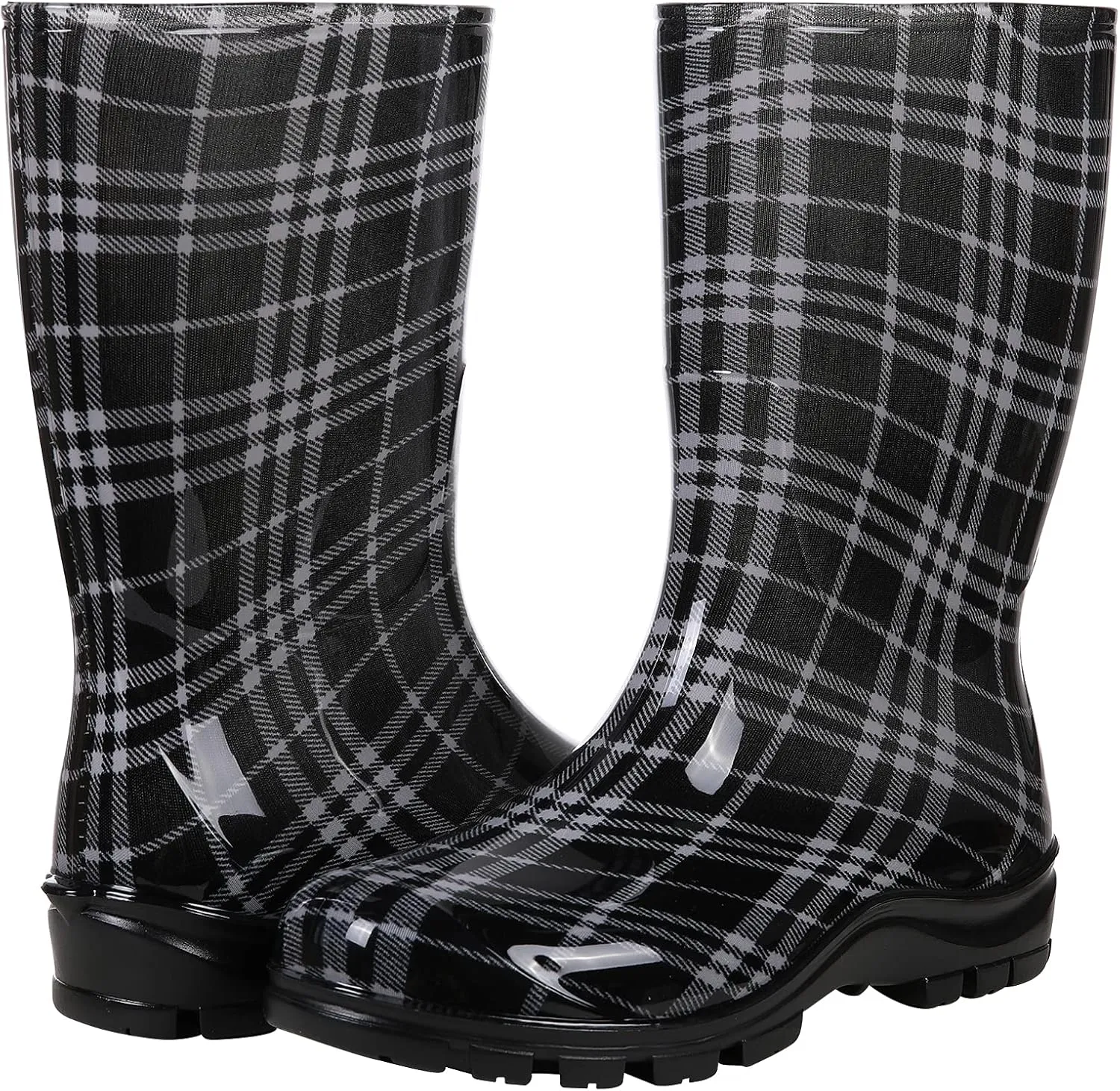Asgard Women's Mid Calf Rain Boots Printed Waterproof Rubber Boots Short Garden Shose