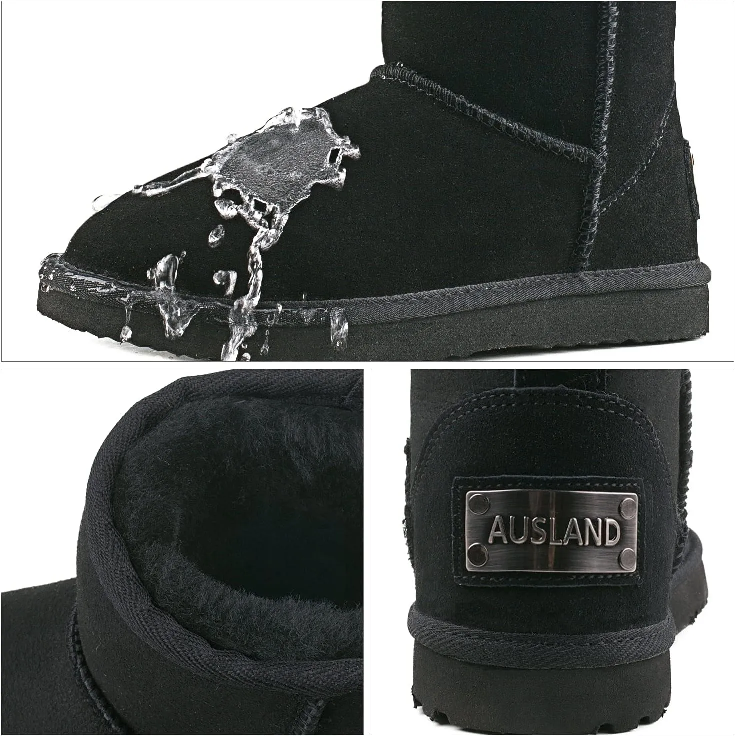 AUSLAND Men's Classic Water-resistant Short Snow Boots 5654