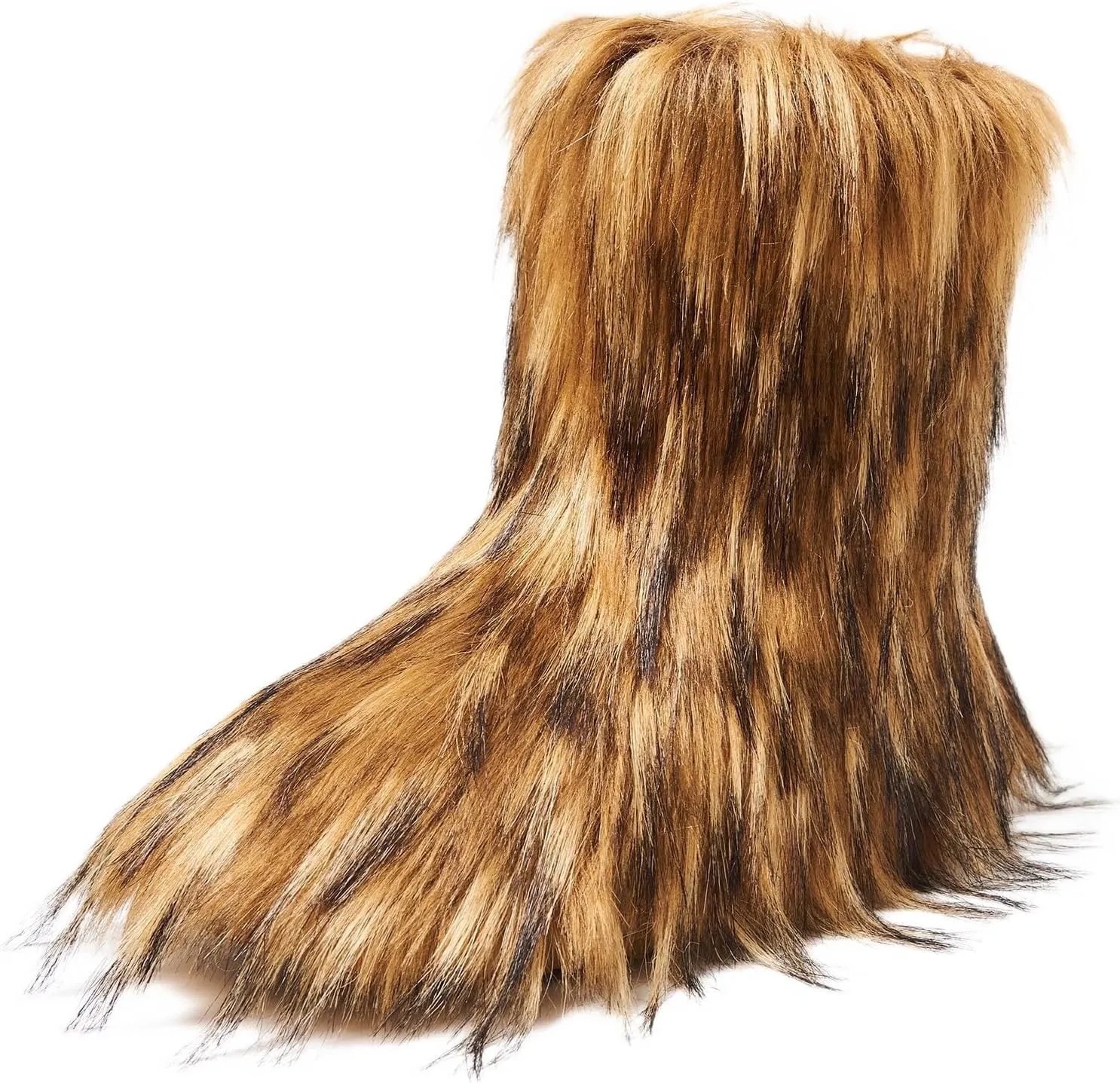 AUSLAND Women's Faux Fur Boots - Furry Fluffy Winter Snow Boots for Women, Fleece Lined Warm Comfortable Outdoor Mid-Calf Boots 9368