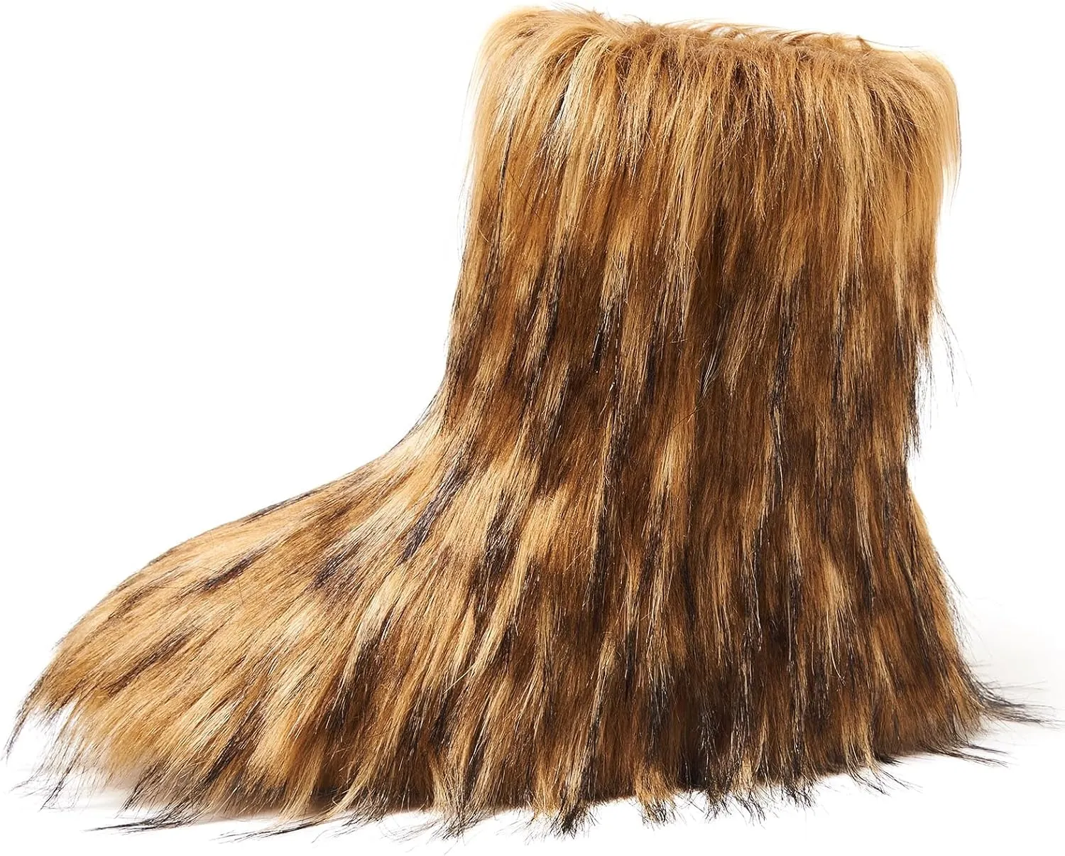 AUSLAND Women's Faux Fur Boots - Furry Fluffy Winter Snow Boots for Women, Fleece Lined Warm Comfortable Outdoor Mid-Calf Boots 9368