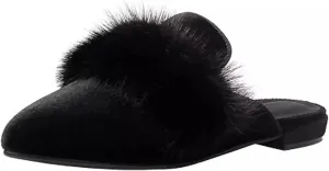Axellion Comfortable Embroidered Mules for Women, Slip-on Backless Loafers with Pointed Toe, Stylish Flat Slides for Casual & Business Wear