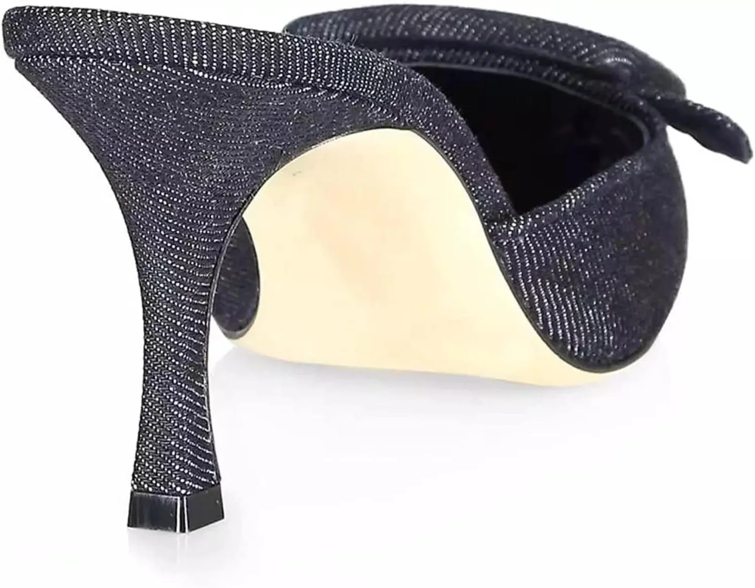 Axellion Comfortable Kitten Heel Mules for Women, Slip-on Backless Loafers with Pointed Toe, Buckle Knot Detail, Stylish Flat Slides for Casual & Business Wear