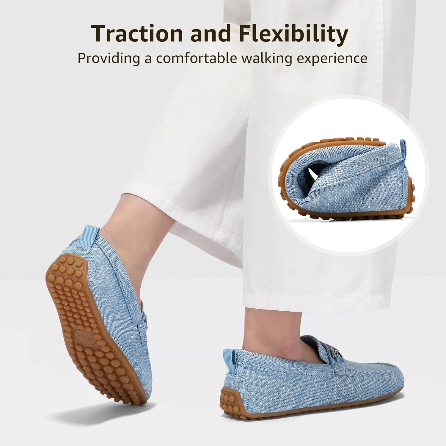 Bacia Knit Womens Loafers Comfortable Flat Dress Shoes for Office Work