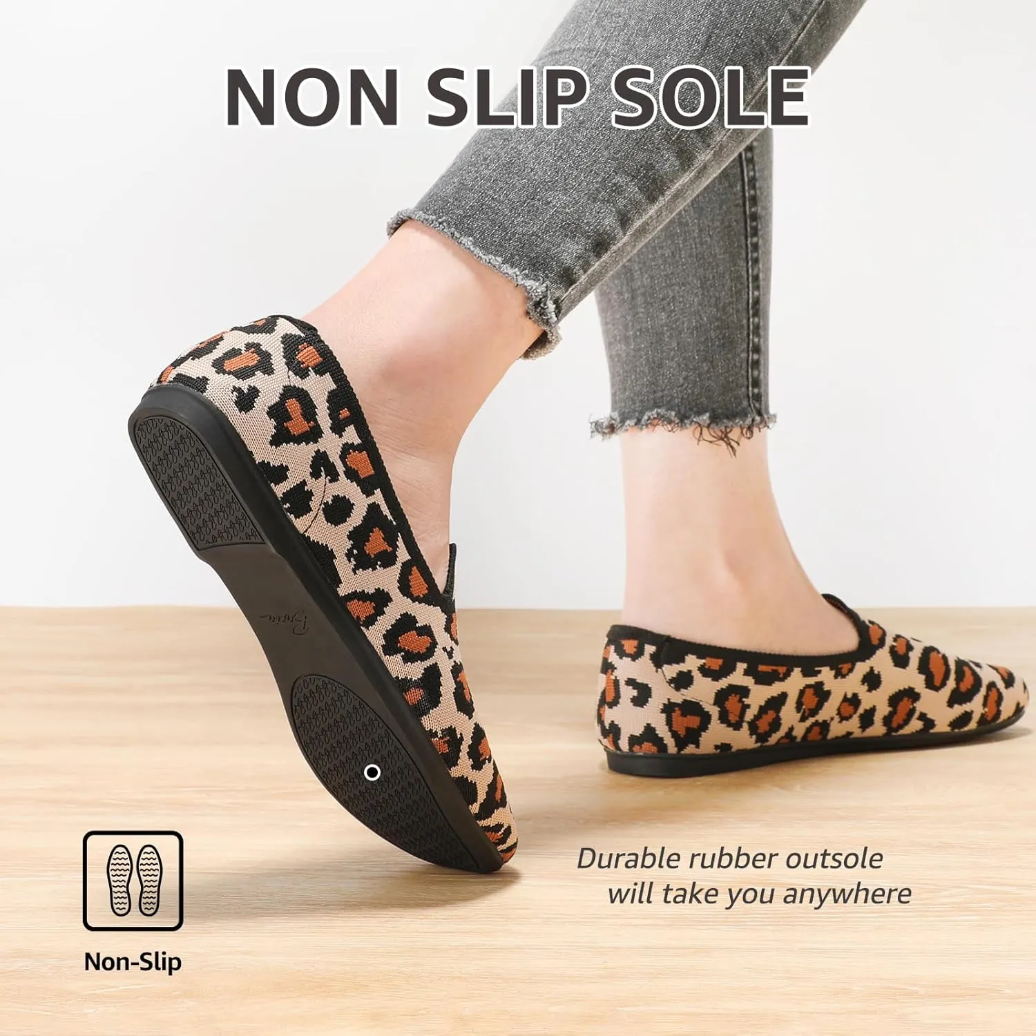 Bacia Wide Loafers for Women Knit Comfortable Business Casual Shoes Square Toe Dressy Flats