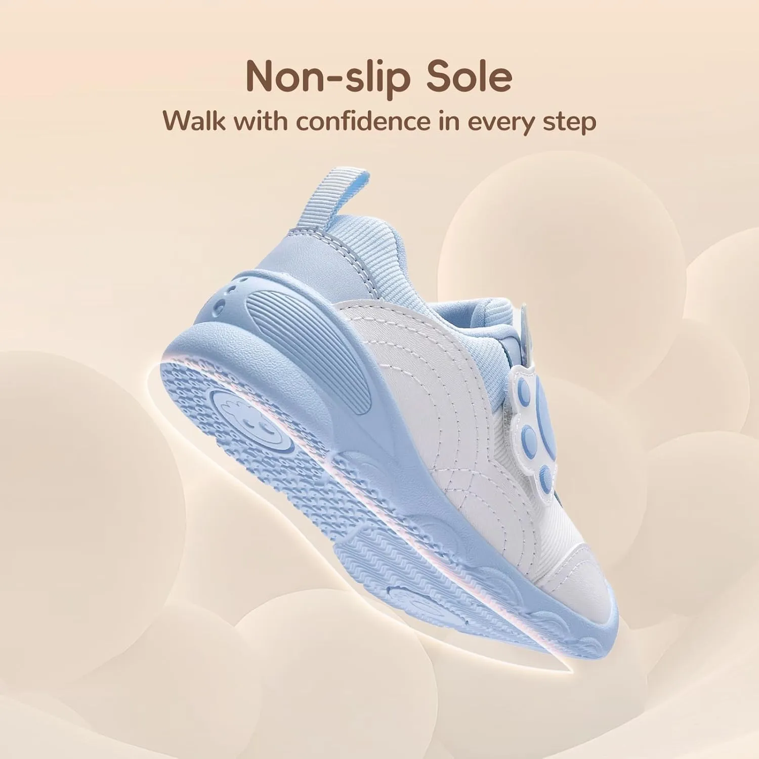 Balabala Toddler Casual Sneakers Unisex Kids Walking Shoes with Hook and Loop, Breathable Cozy and Lightweight