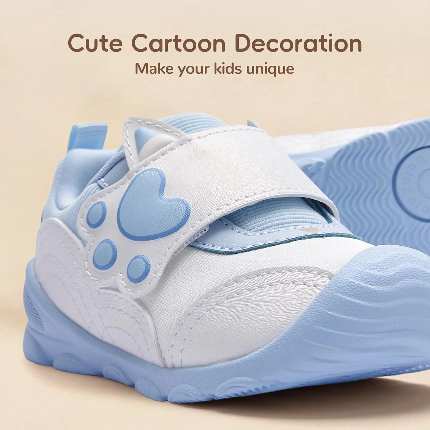 Balabala Toddler Casual Sneakers Unisex Kids Walking Shoes with Hook and Loop, Breathable Cozy and Lightweight